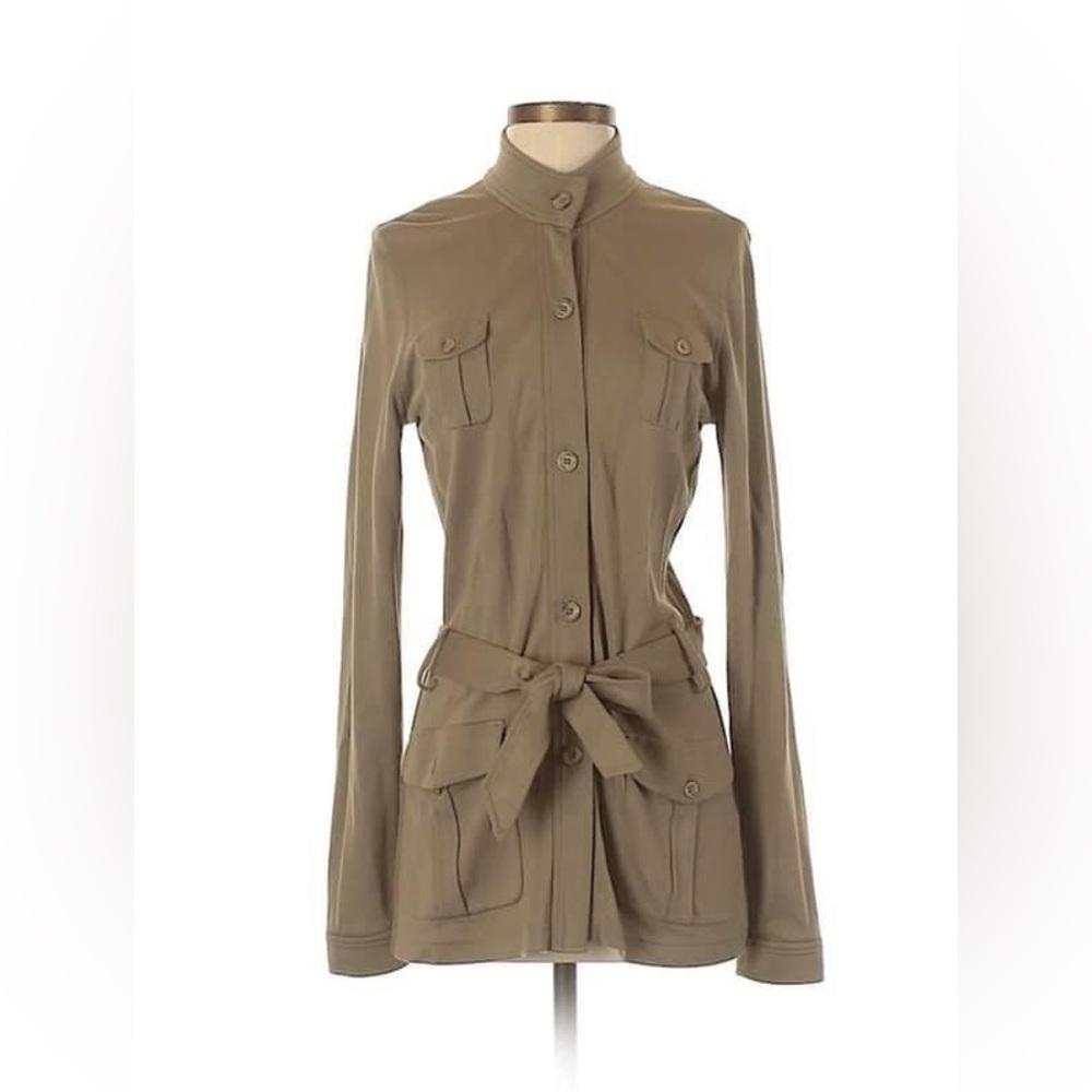 ESCADA 36EU ( 4 US) olive green ruffle knit cardigan in excellent condition